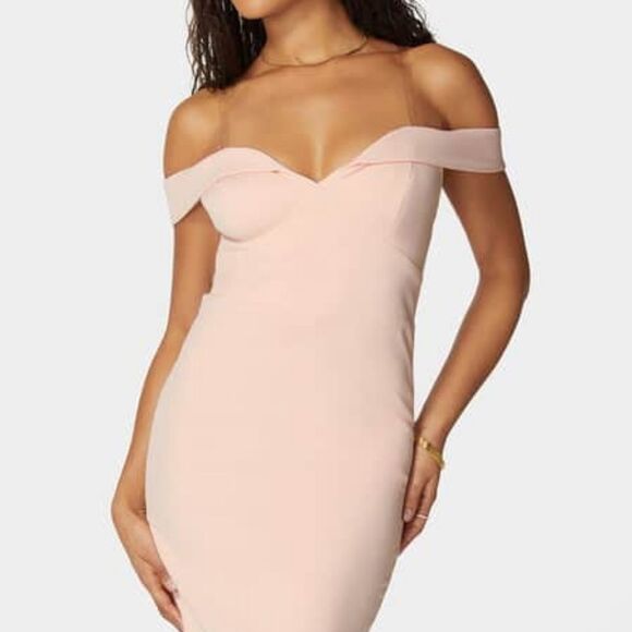 NWT BEBE Off Shoulder Knit Dress - Picture 6 of 9